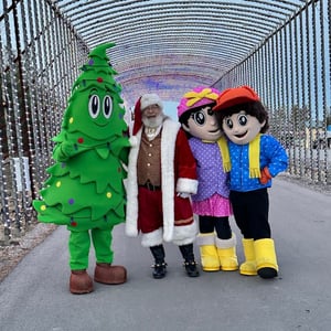 santa & Evy the Evergreen characters - Christmas Carnival of Lights santa & Evy the Evergreen characters - Christmas Carnival of Lights