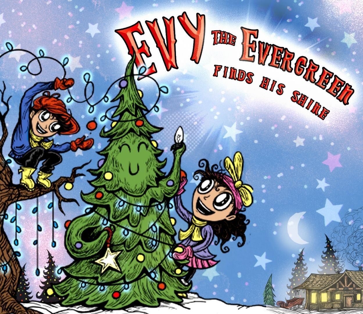 Evy the Evergreen - book cover - Christmas Carnival of Lights Evy the Evergreen - book cover - Christmas Carnival of Lights