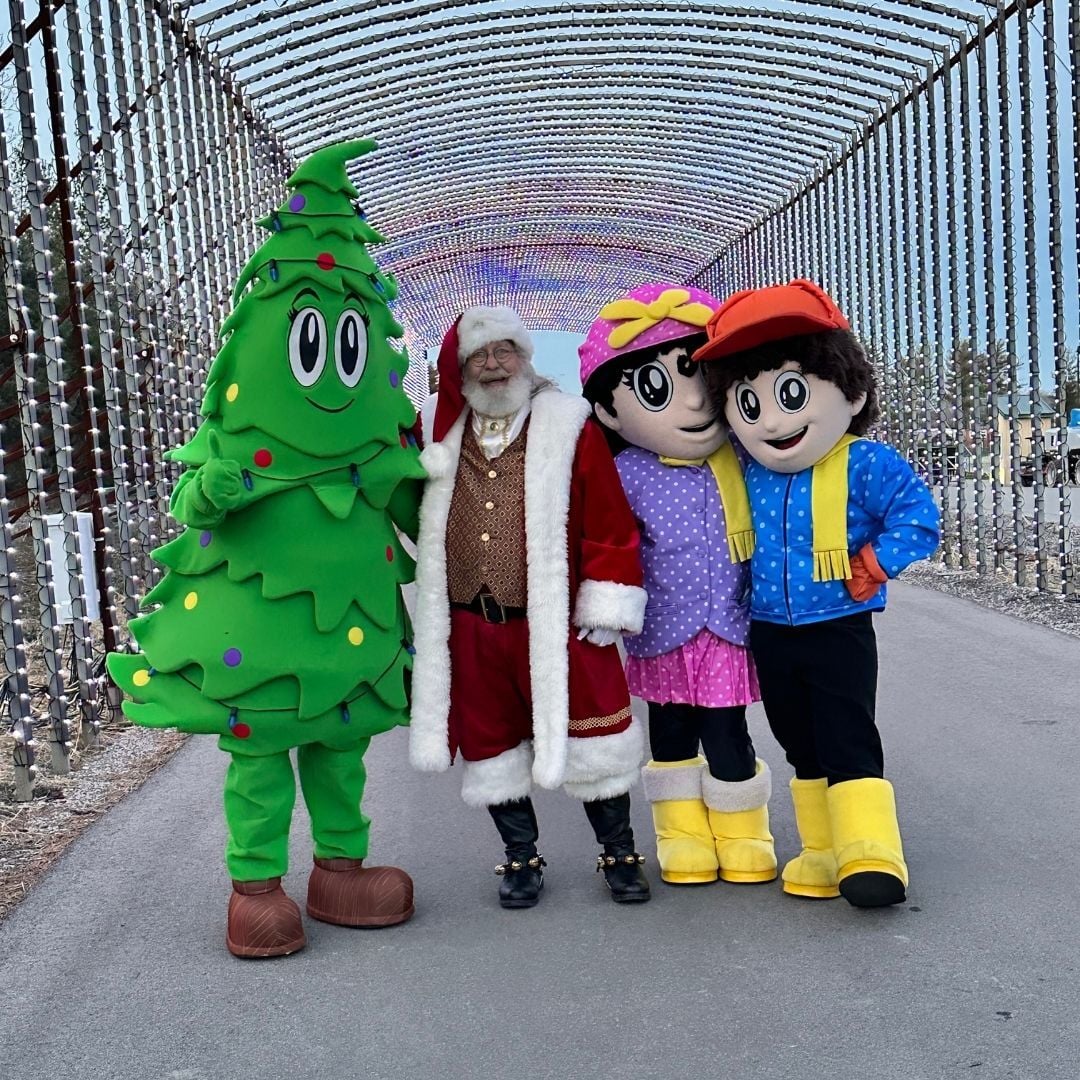 santa & Evy the Evergreen characters - Christmas Carnival of Lights santa & Evy the Evergreen characters - Christmas Carnival of Lights